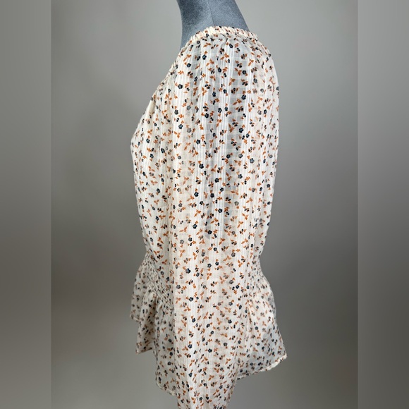 Ann Taylor Ivory Floral Peasant Blouse - Picture 3 of 7